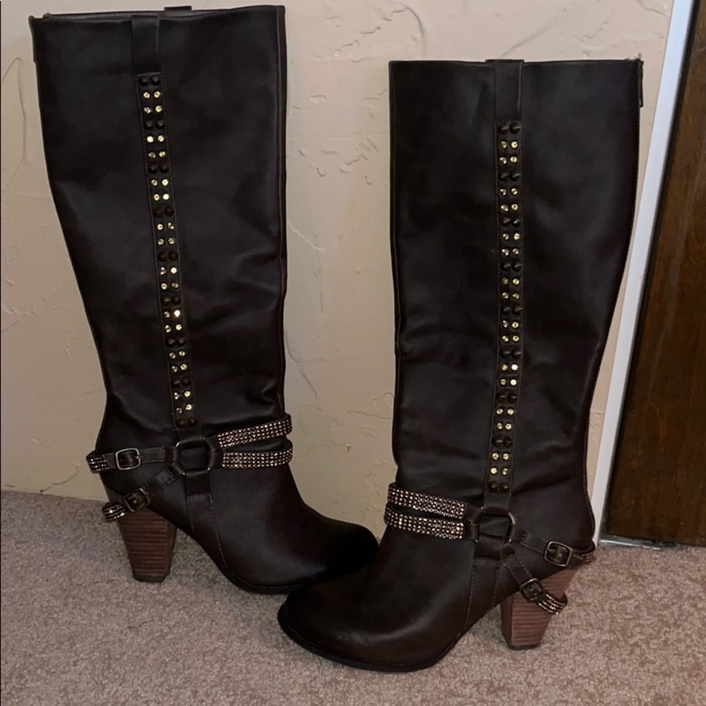 Not Rated brown knee high boots